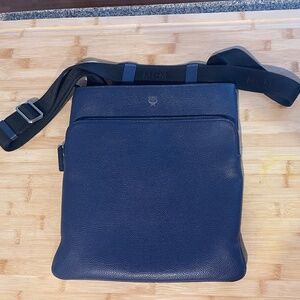 Vintage MCM Blue Leather Crossbody Bag